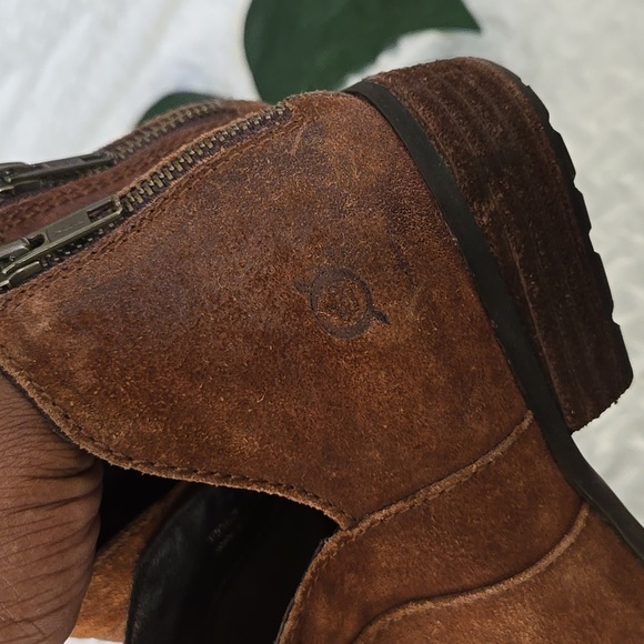 Born Brown Suede Ankle Boots Spring Booties - Picture 4 of 10